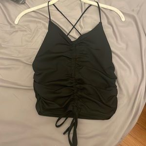 Black ruched tank top